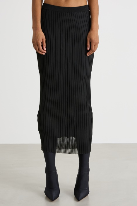 Gonna in maglia trasparente