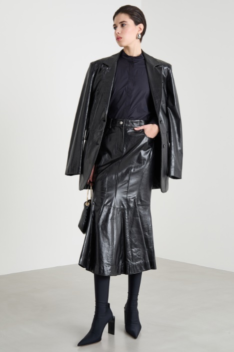 Nappa leather mermaid skirt Intrend