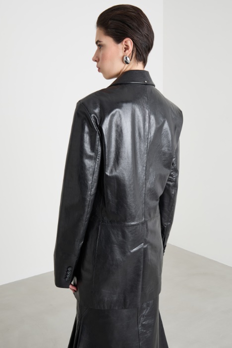 Blazer brillante con cinturón