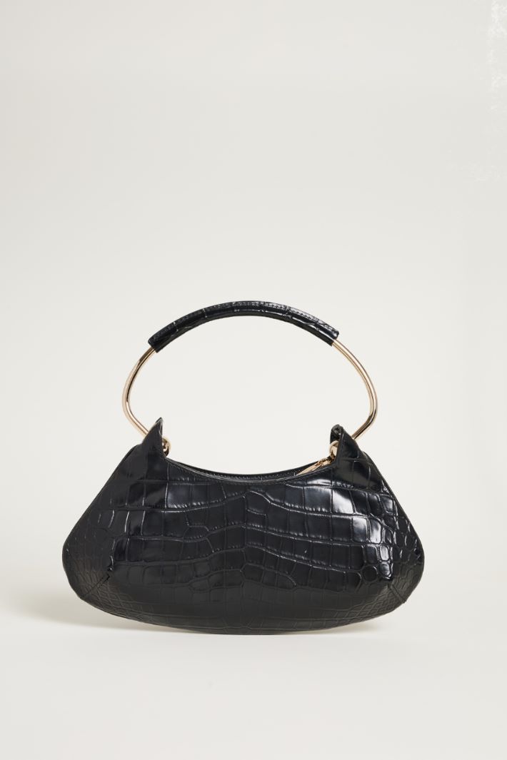 Croc-embossed leather mini bag Intrend - 3