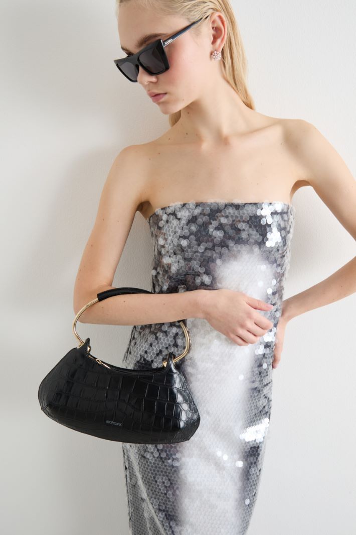 Croc-embossed leather mini bag Intrend - 5