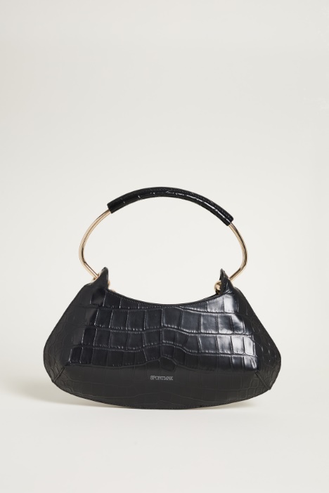 Croc-embossed leather mini bag Intrend
