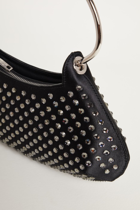 Mini bag in raso con strass