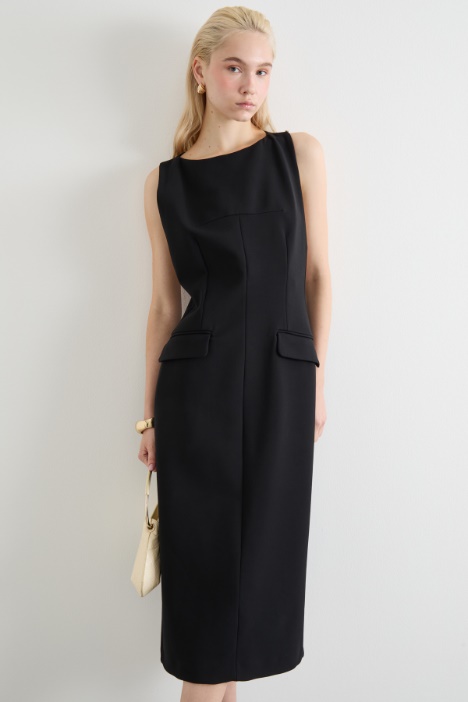 Abito a clessidra in jersey crepe