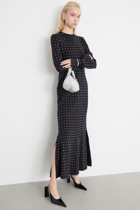 Abito in jersey con strass