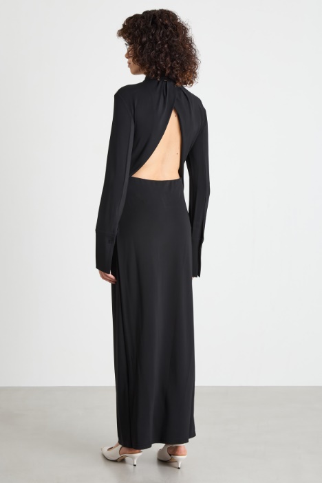 Abito chemisier lungo in jersey crepe