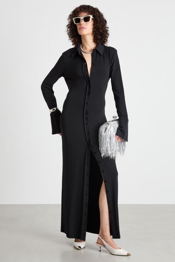 Abito chemisier lungo in jersey crepe Intrend