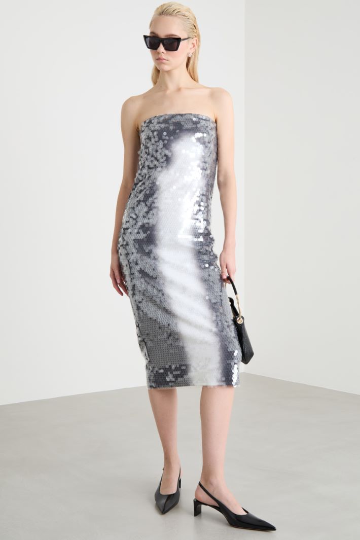 Sequin-embroidered jersey dress Intrend