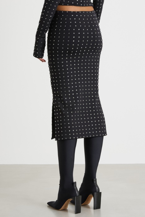 Gonna in jersey con strass