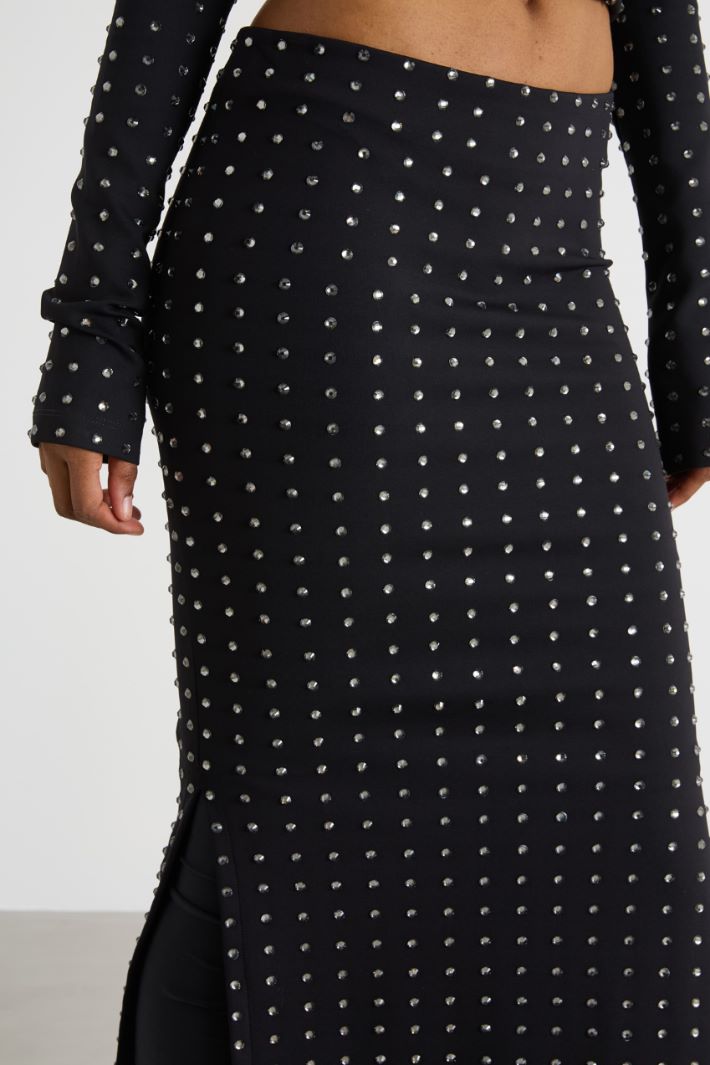 Rhinestone jersey skirt Intrend - 3