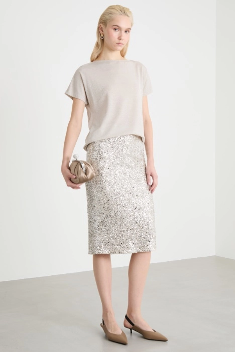 Sequinned pencil skirt - Intrend