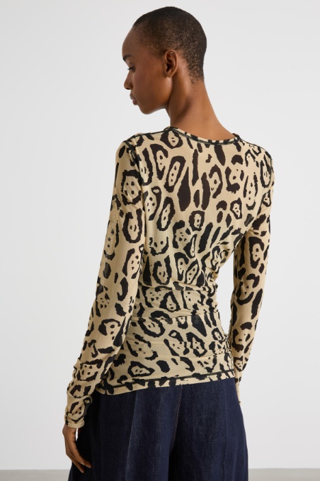 Top con stampa animalier