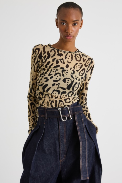 Animal-print Tulle Top Intrend