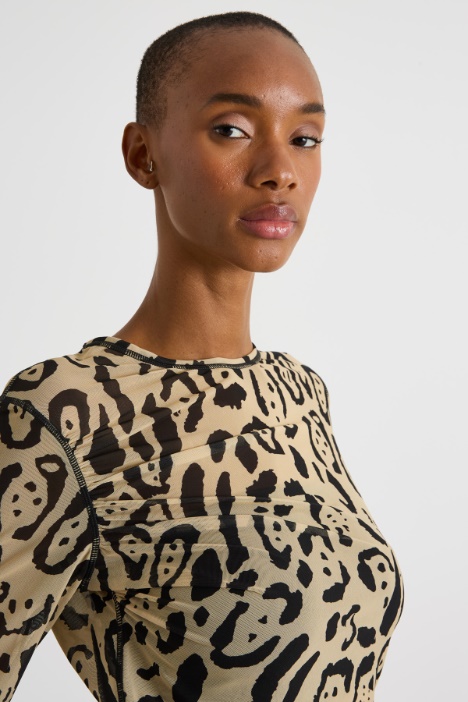 Top con stampa animalier