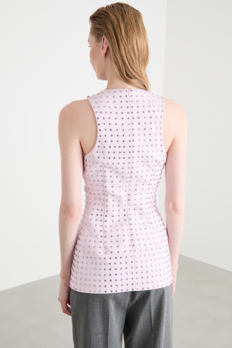 Top aderente con strass