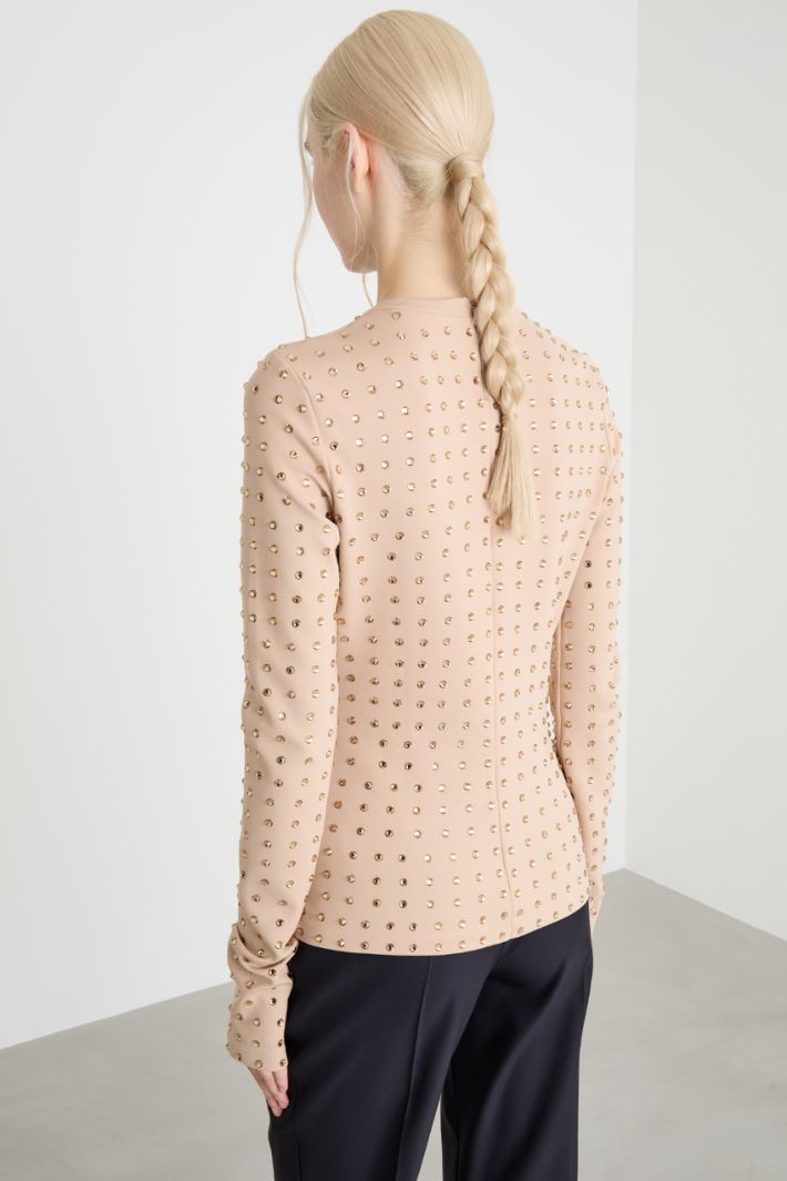 Rhinestone-embellished jersey top Intrend - 4