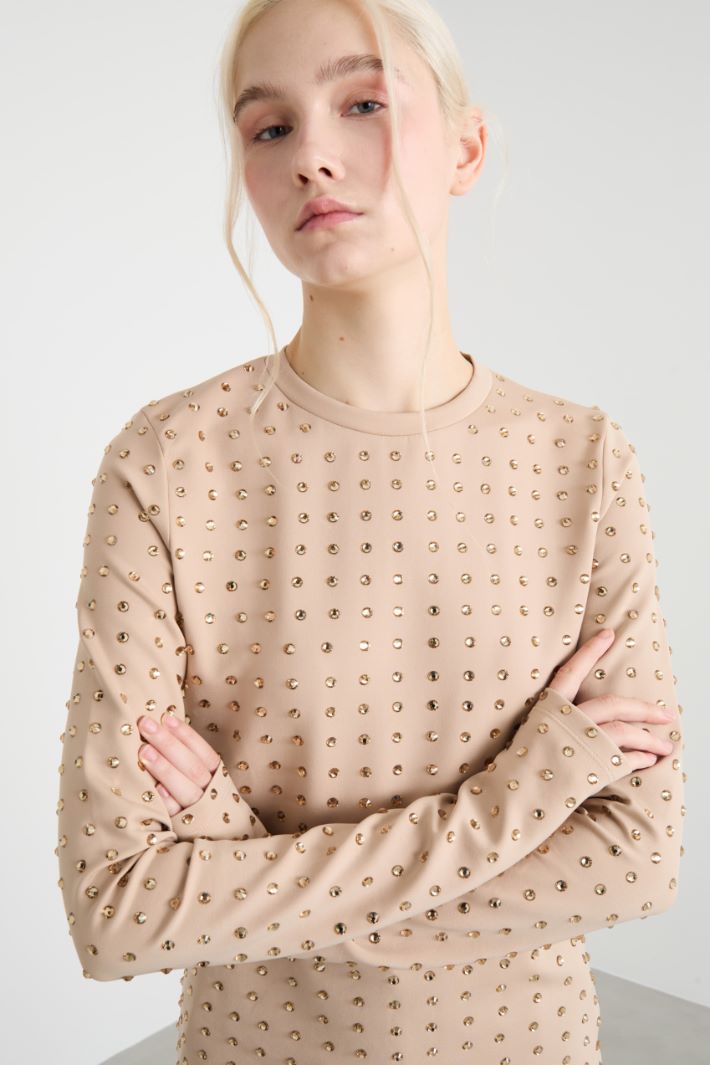 Rhinestone-embellished jersey top Intrend - 3