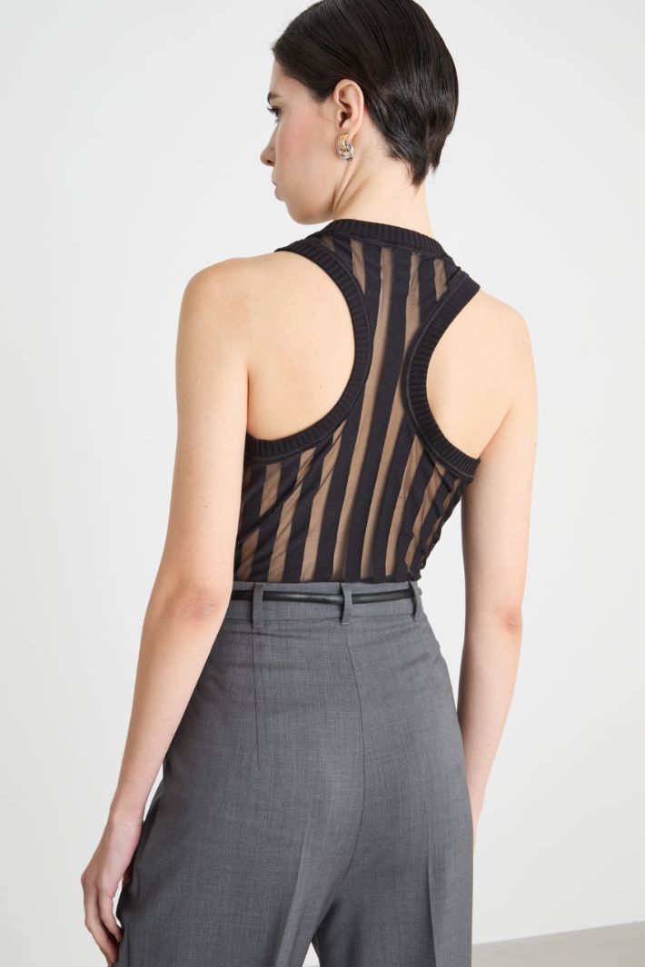Striped jersey bodysuit Intrend - 4