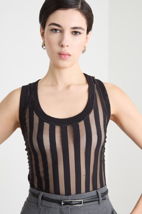 Striped jersey bodysuit Intrend
