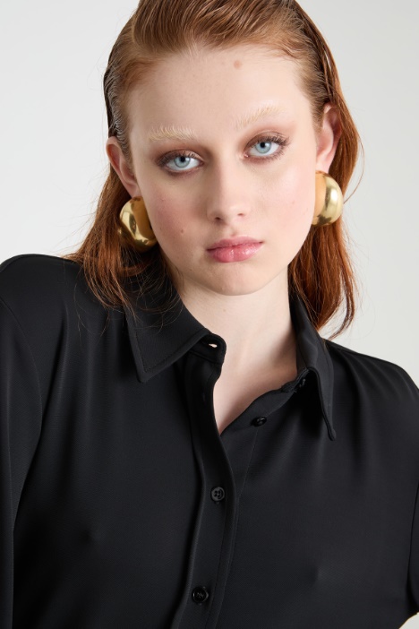 Camicia aderente in jersey crepe