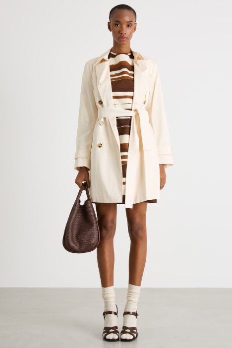 Stretch satin trench coat Intrend