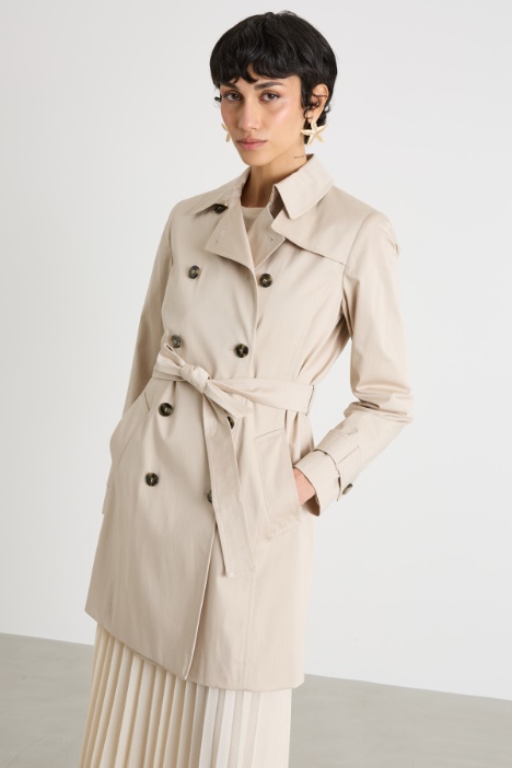 Trench in raso stretch