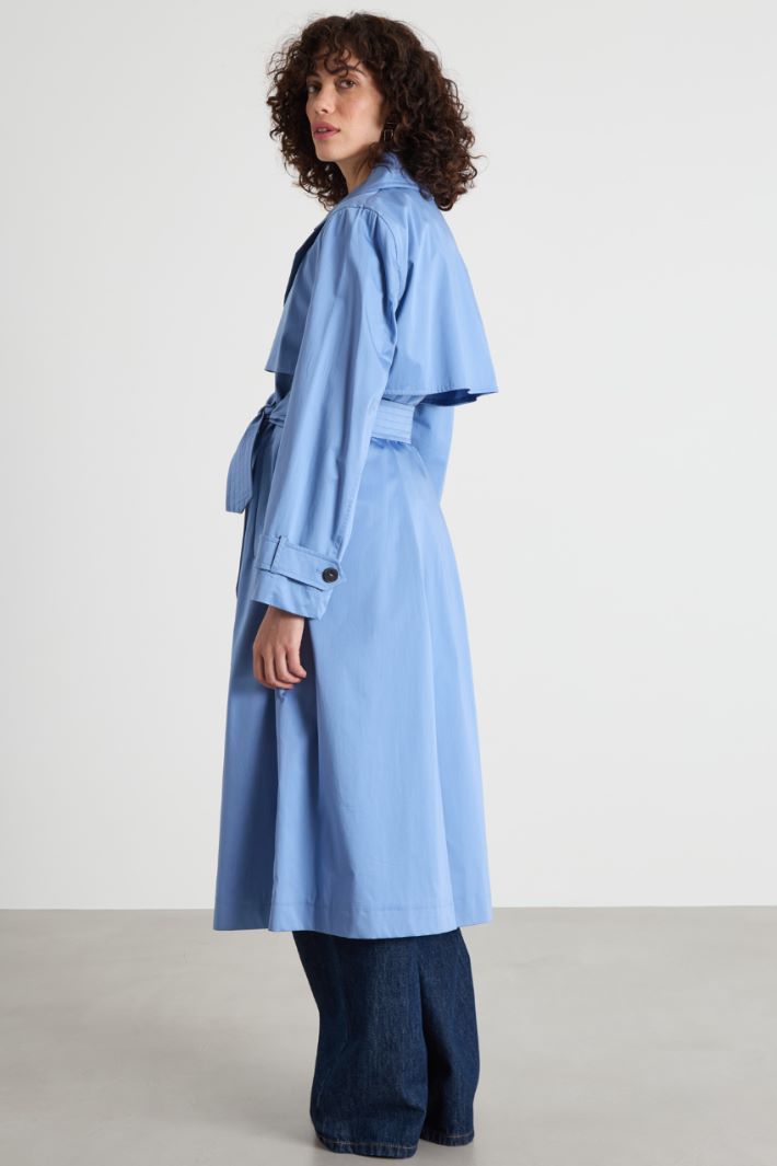 Double-breasted satin trench coat Intrend - 4