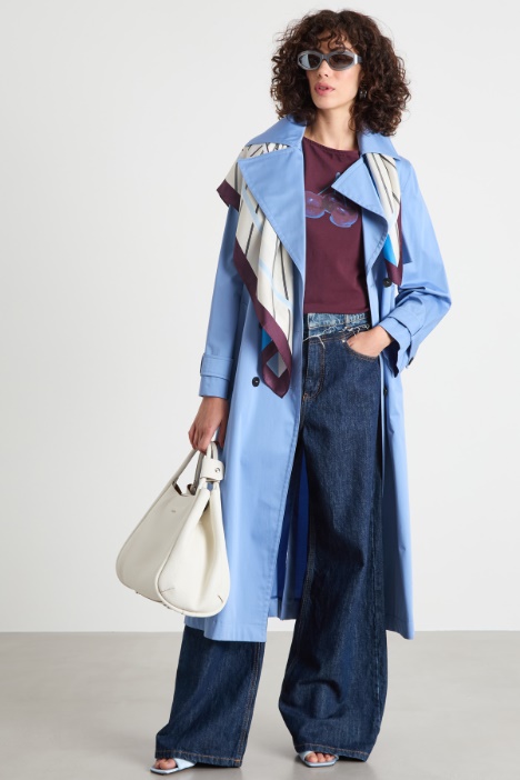 Double-breasted satin trench coat Intrend