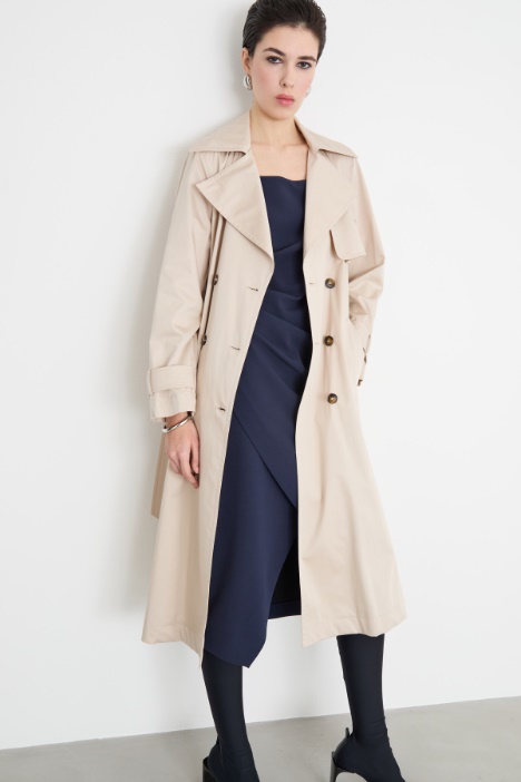 Trench doppiopetto in raso