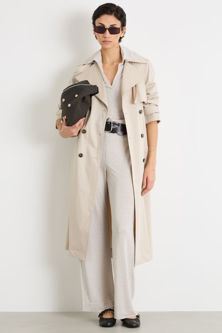 Double-breasted satin trench coat Intrend