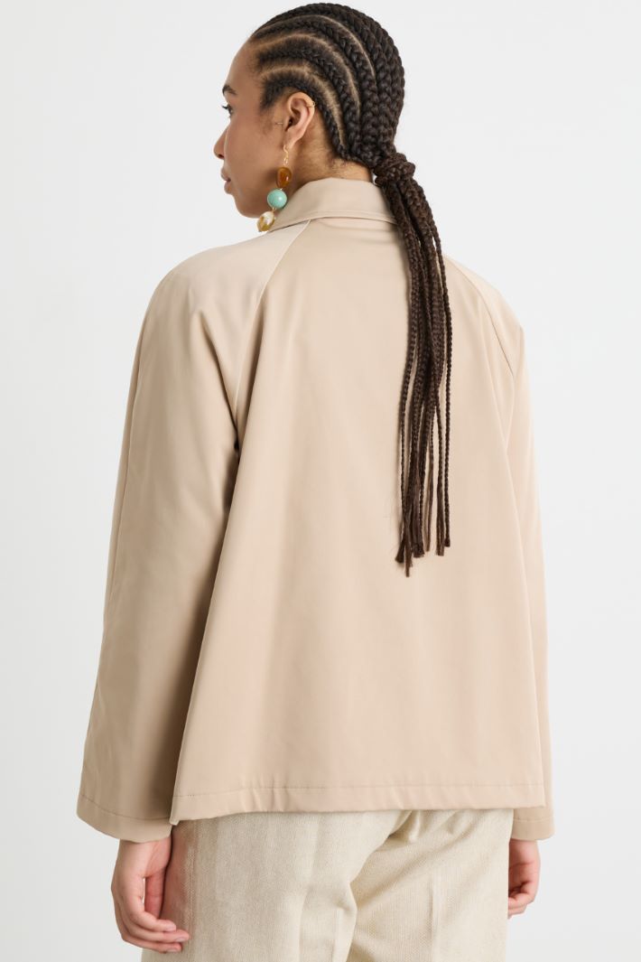 Cropped Gabardine Trench Coat Intrend - 4
