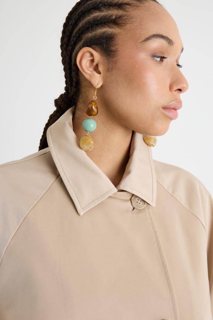 Cropped Gabardine Trench Coat Intrend - 3