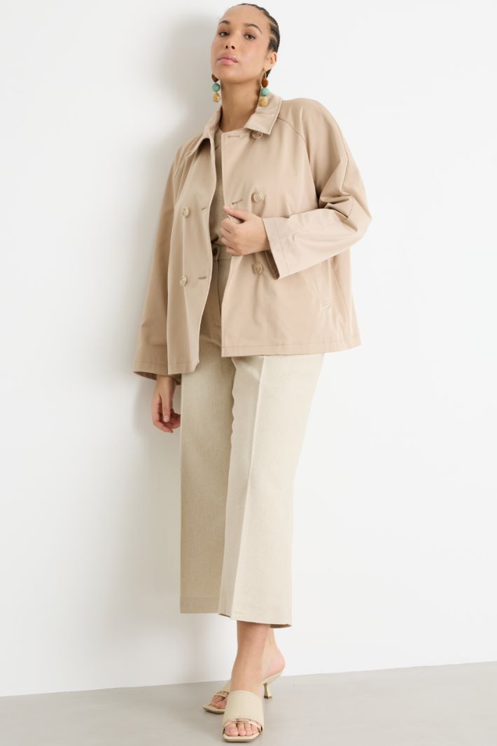 Cropped Gabardine Trench Coat Intrend