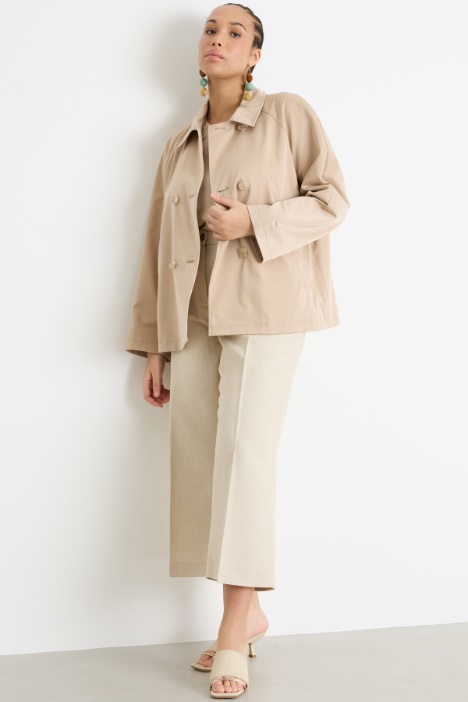 Cropped Gabardine Trench Coat Intrend