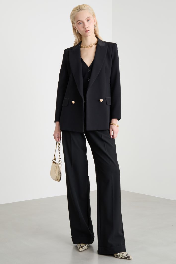 Longline matte satin blazer Intrend