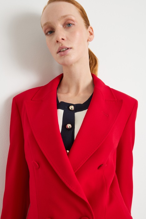 Blazer doppiopetto con rever a lancia