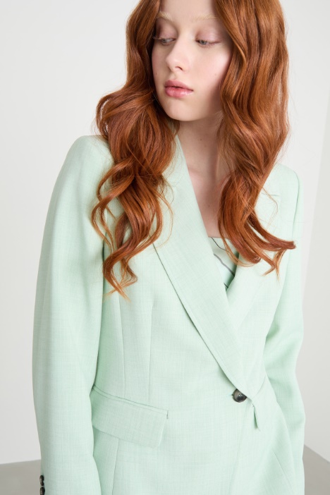 Blazer doppiopetto con maxi rever a lancia