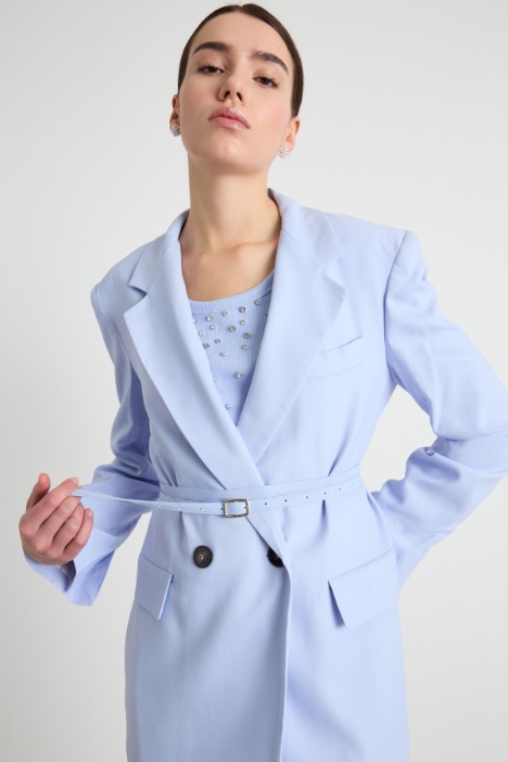 Blazer lungo con cintura