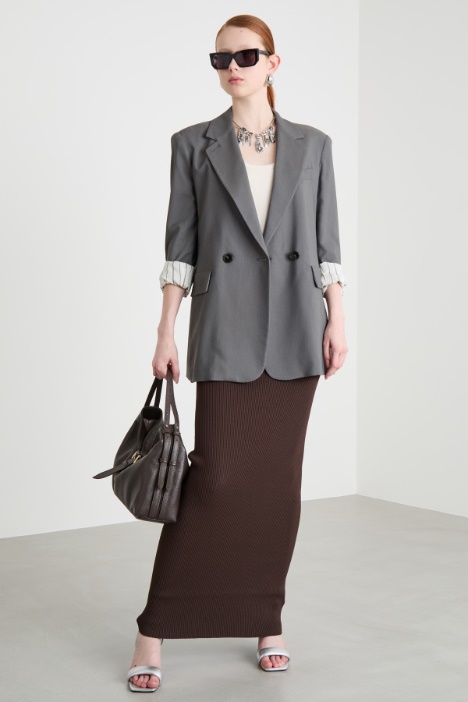 Belted longline blazer Intrend