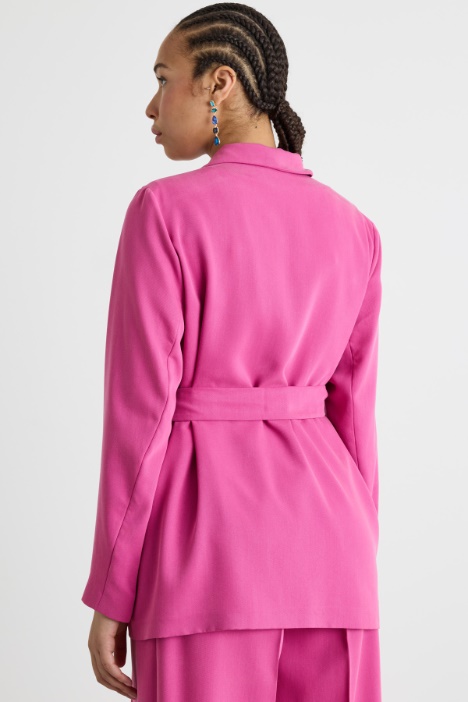 Blazer in twill con cintura