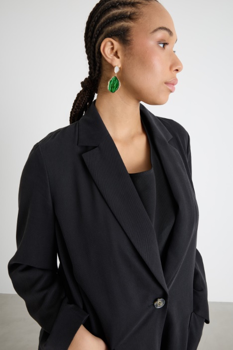 Blazer in twill con cintura