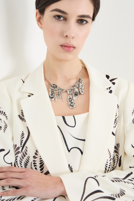 Blazer in raso stampato