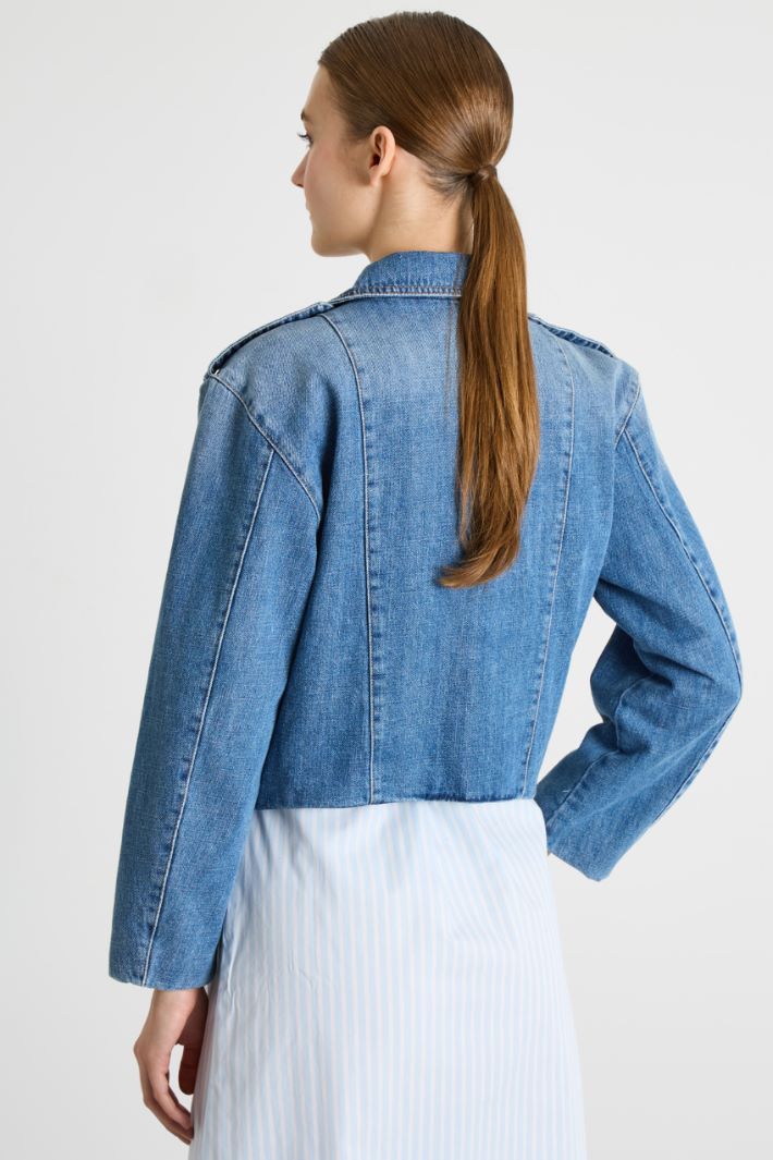 Cropped Denim Jacket Intrend - 4