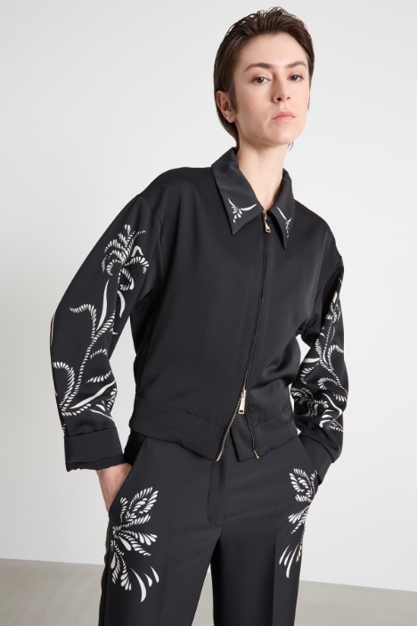 Satin jacket with printed detailing Intrend