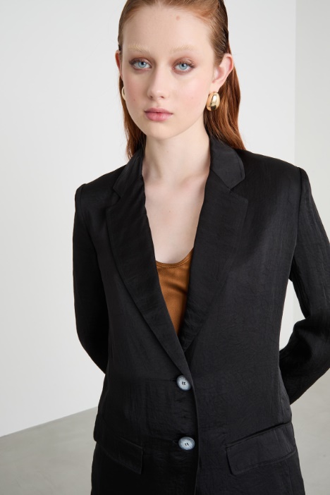 Blazer con efecto crinkle