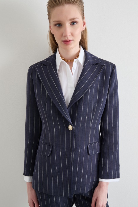 Blazer in tessuto natté