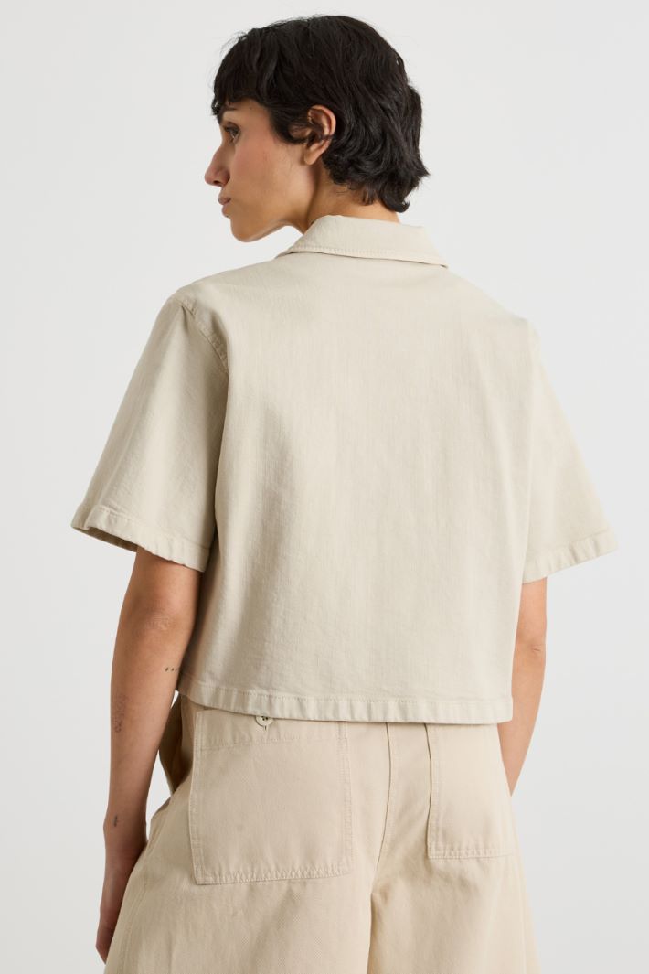 Boxy stretch-cotton bull jacket Intrend - 4