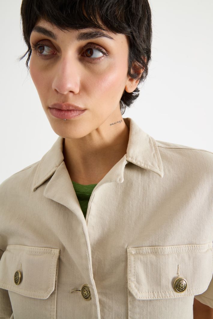 Boxy stretch-cotton bull jacket Intrend - 3