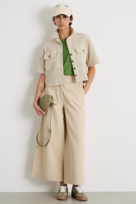 Boxy stretch-cotton bull jacket Intrend