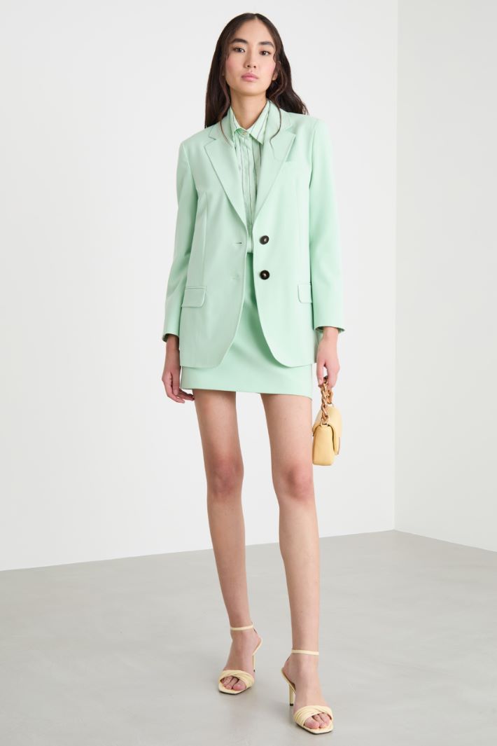 Longline stretch-canvas blazer Intrend